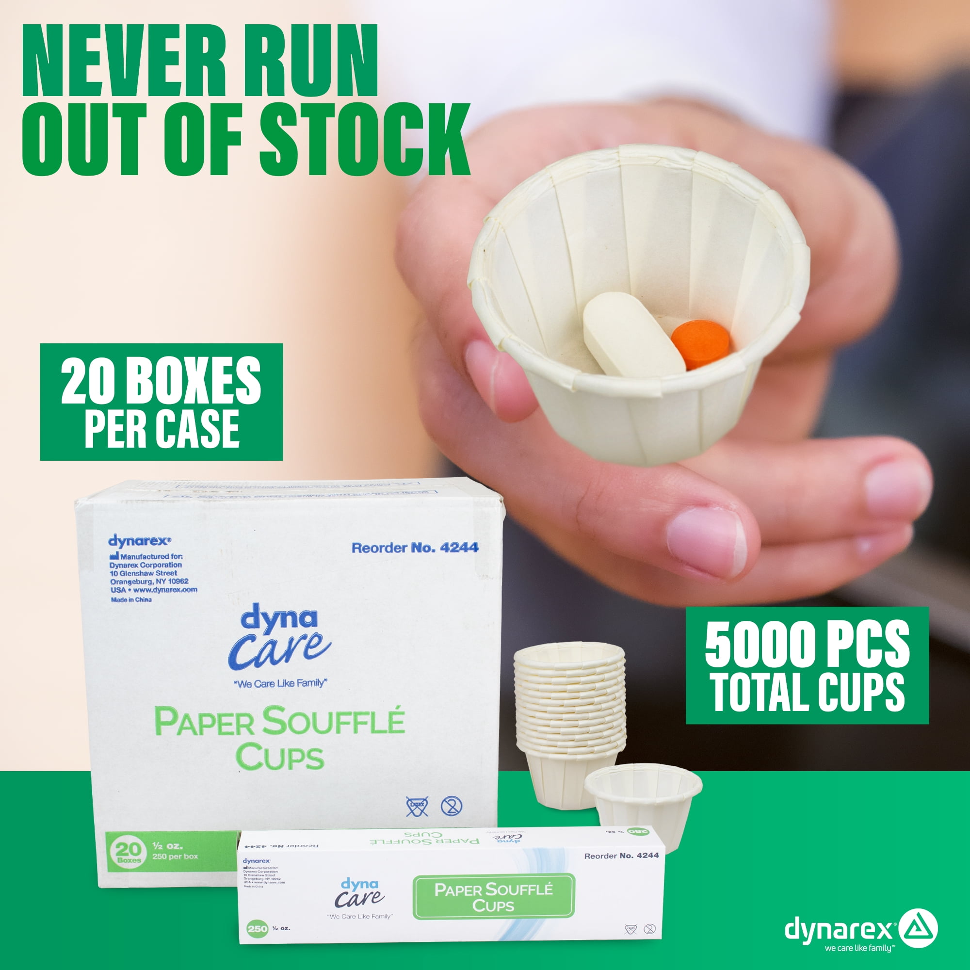 Dynarex Disposable Paper Souffle Cups 3.5–0.5 oz Food-Safe Paper Cups 5000/case - Picture 35 of 35