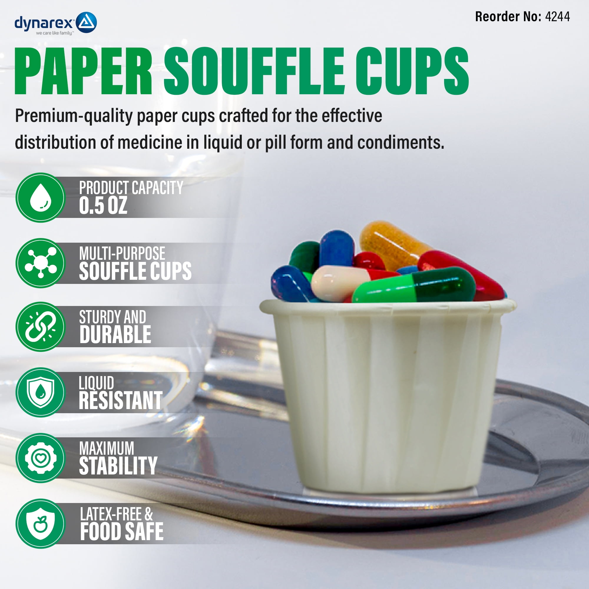 Dynarex Disposable Paper Souffle Cups 3.5–0.5 oz Food-Safe Paper Cups 5000/case - Picture 30 of 35