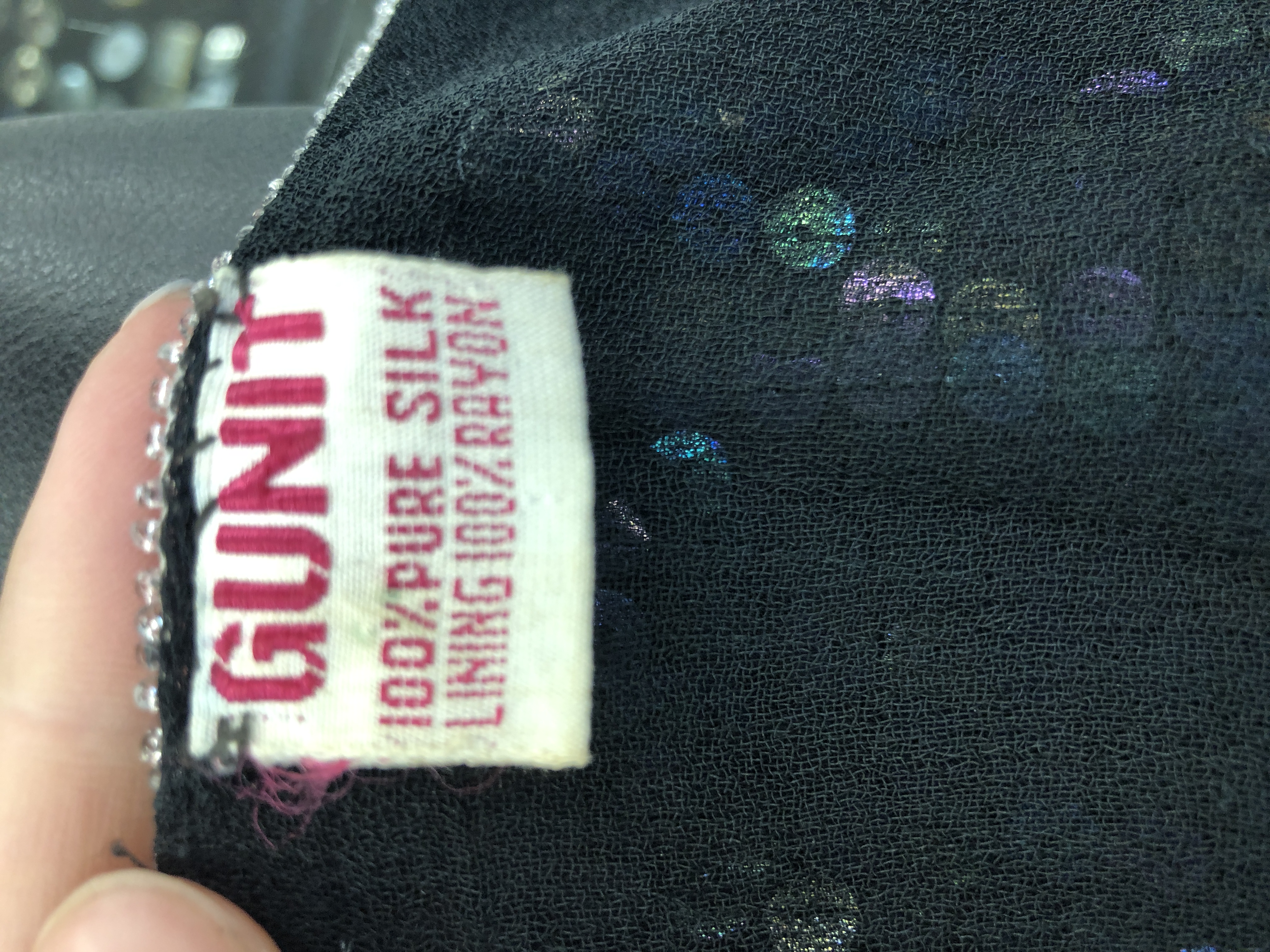 Vintage VTG 80s 1980s does 20s Silk Sequin Flapper Party Dress - Picture 3 of 9