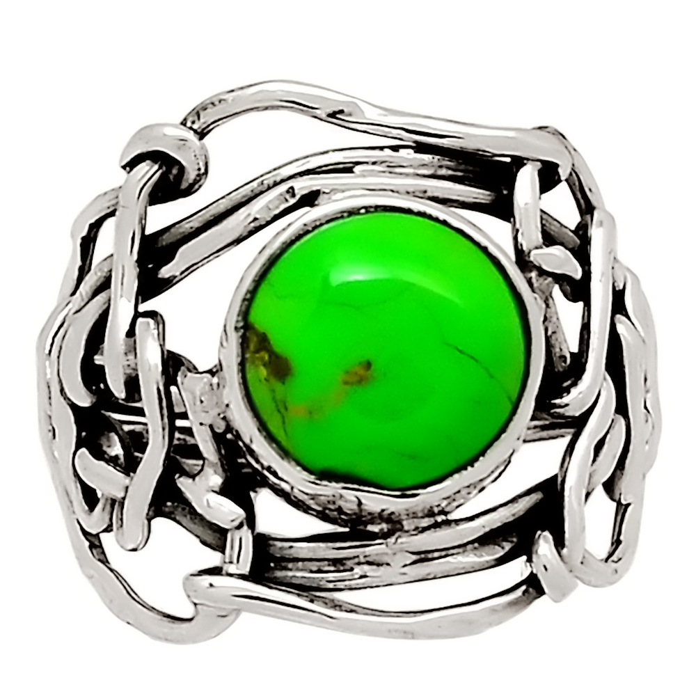 Green Mohave Turquoise 925 Silver Ring Jewelry s.8 GMTR478