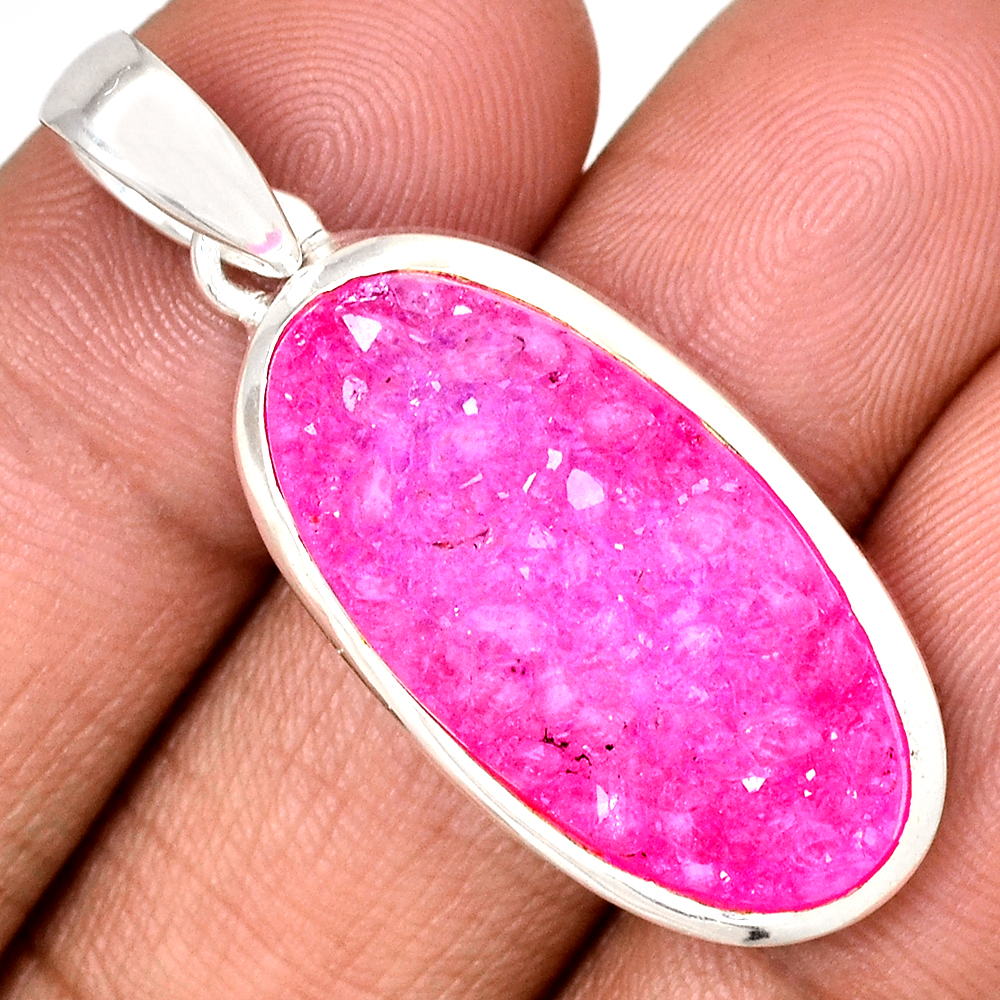 Agate-Druzy-925-Sterling-Silver-Pendant-Jewelry-AGDP536