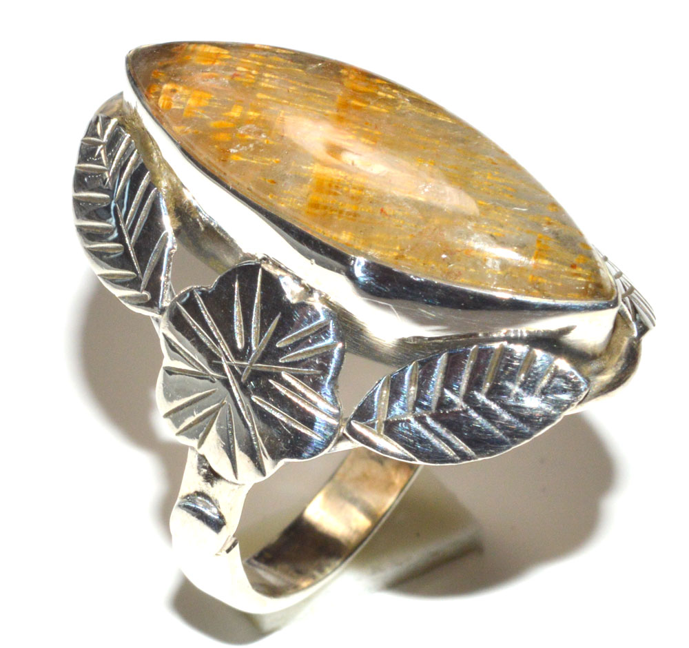CACOXENITE 925 STERLING SILVER RING