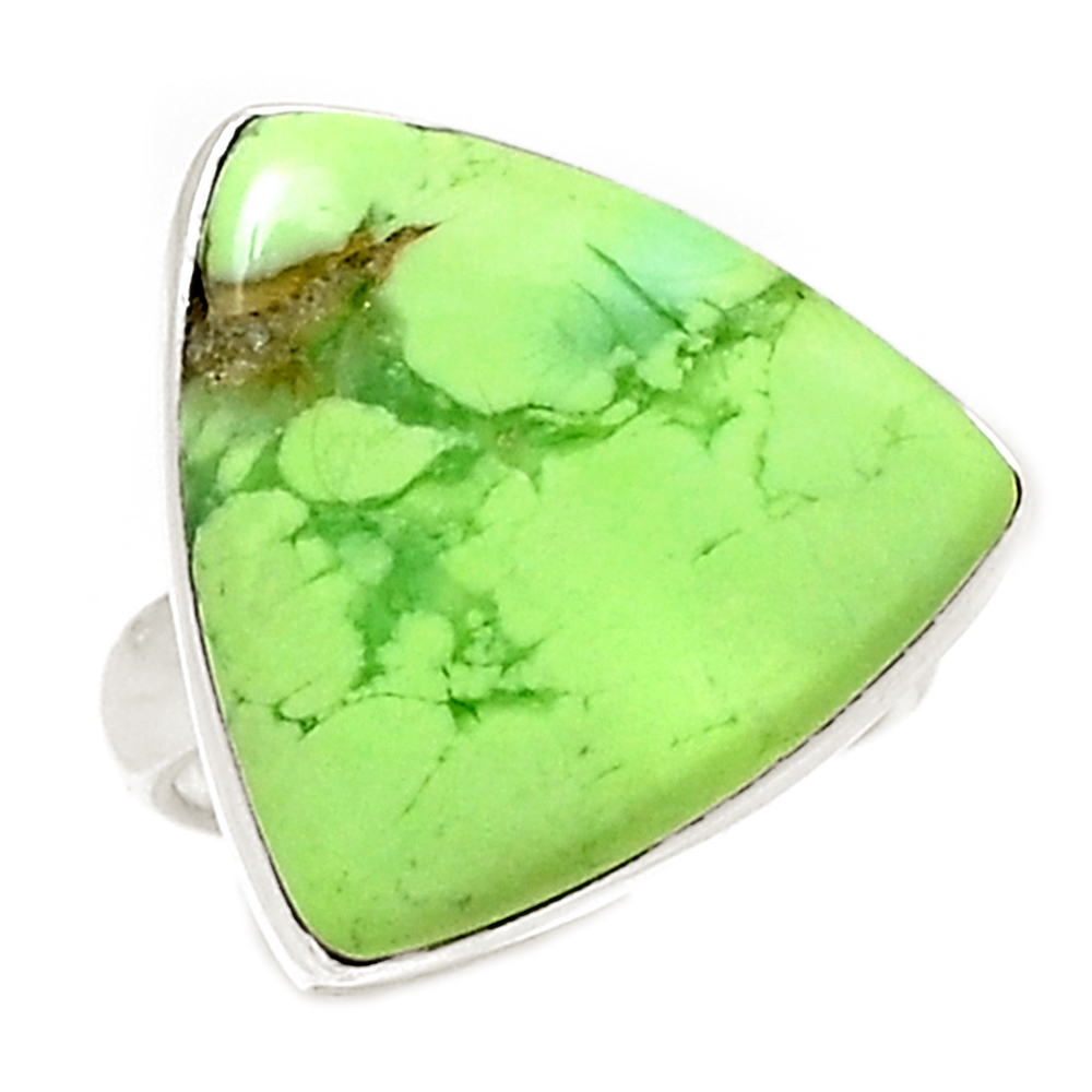 Lemon CHRYSOPRASE 925 Sterling Silver Ring Jewelry s.6 LMCR 43