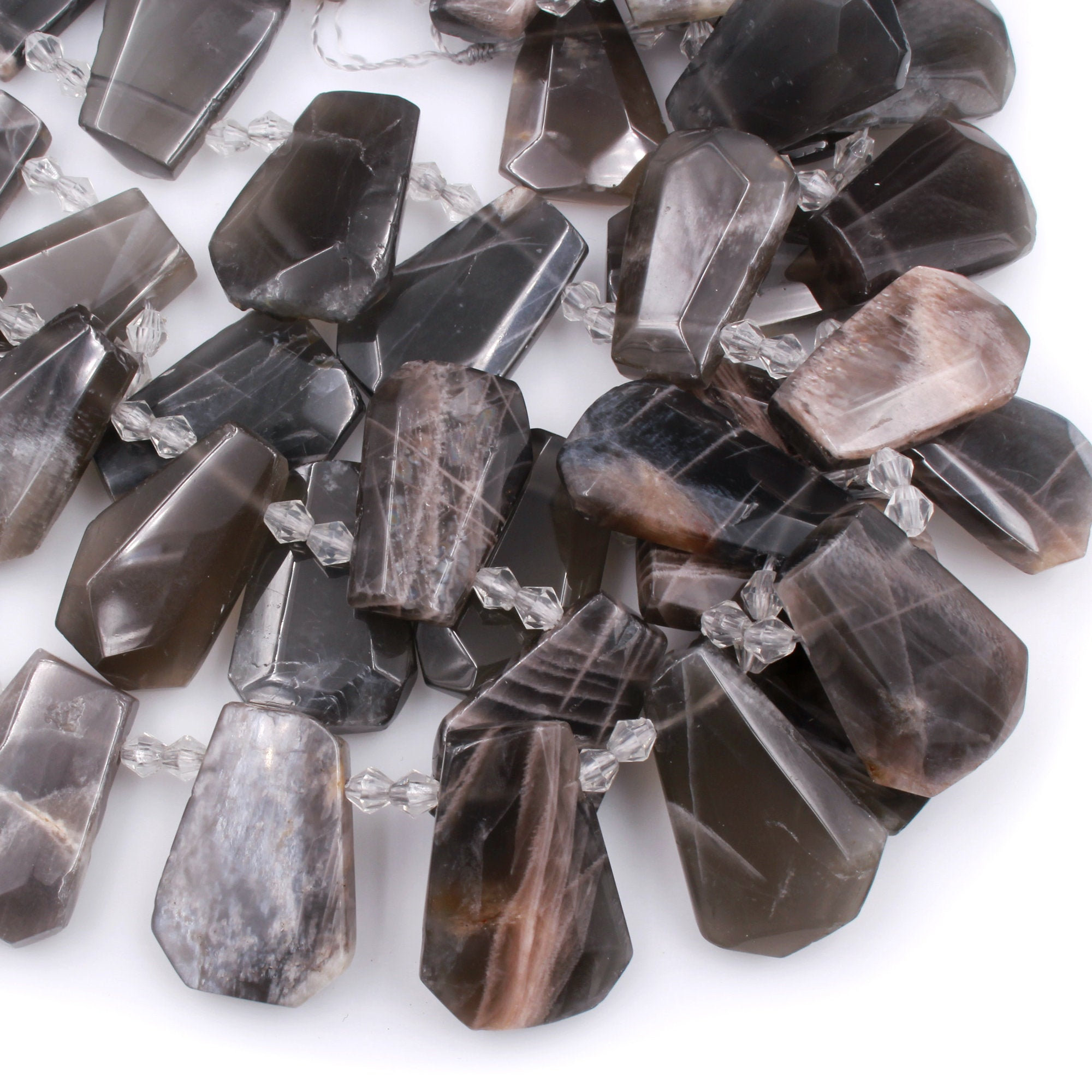 Smoky Quartz Natural Gemstone Size 8 mm Faceted Cut Cushion Shape 7 inch strand