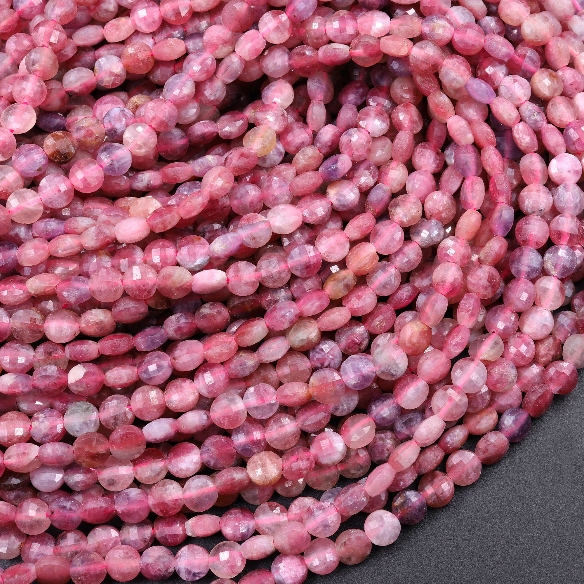 tourmaline necklace 3mm-4mm tourmaline loose gemstone 5 strand AA Multi tourmaline faceted rondelle beads 13.5inch strand