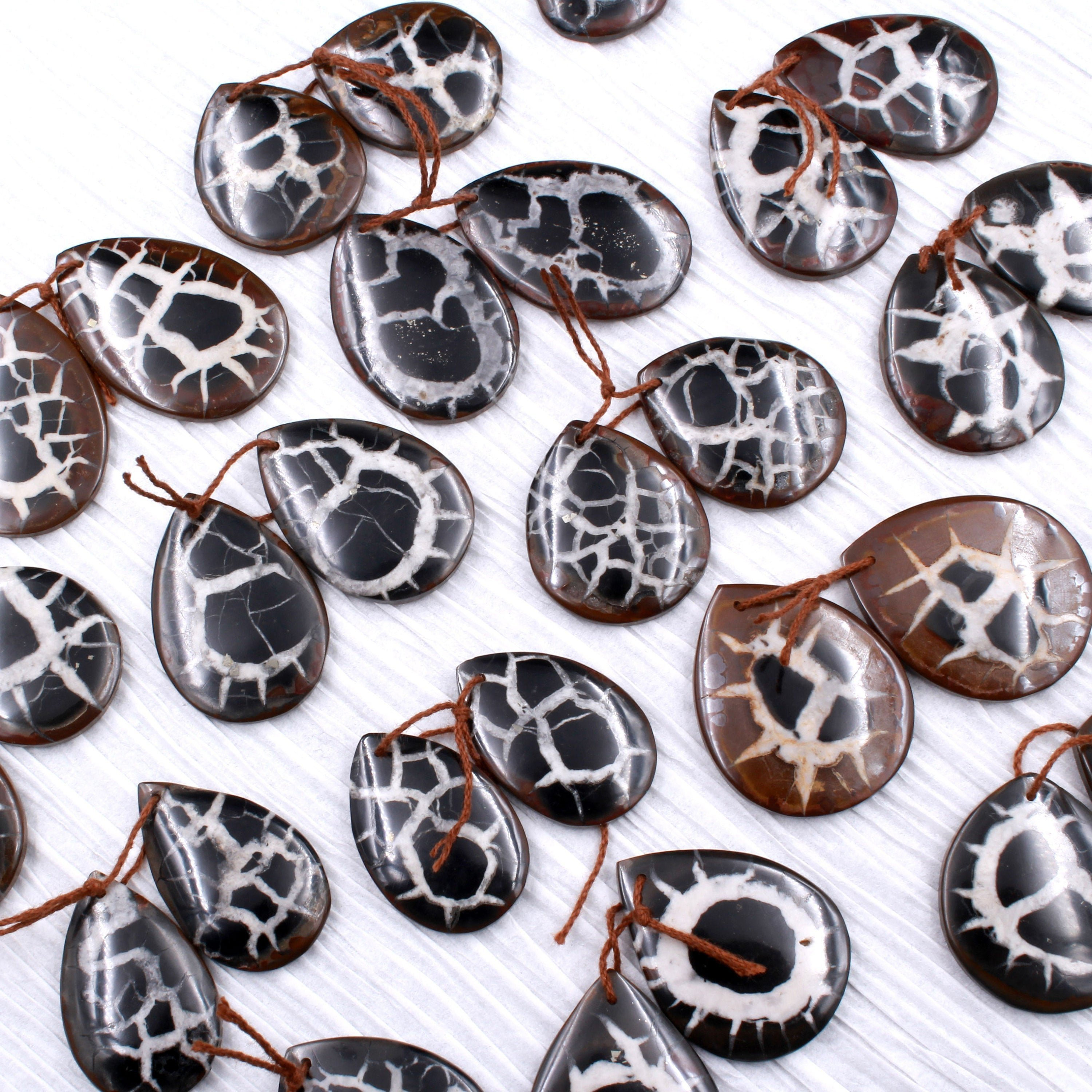 Teardrop Cabochon Natural For Jewelry Making Moroccan Septarian Geode Cabochon