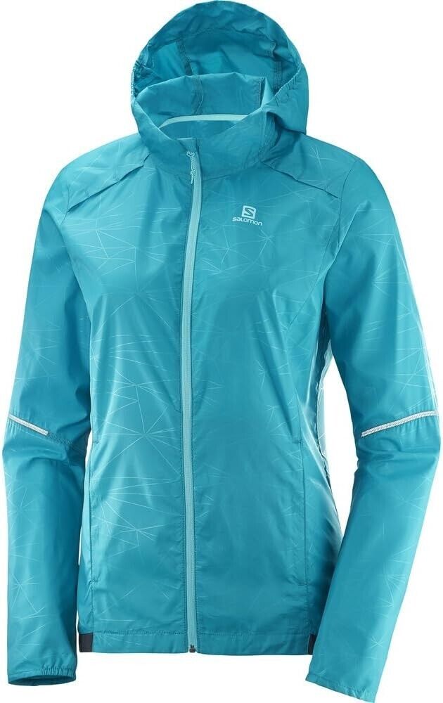 Salomon Women's Agile Wind Print Ultralight Windproof Aerobic Hoodies - Picture 4 of 5