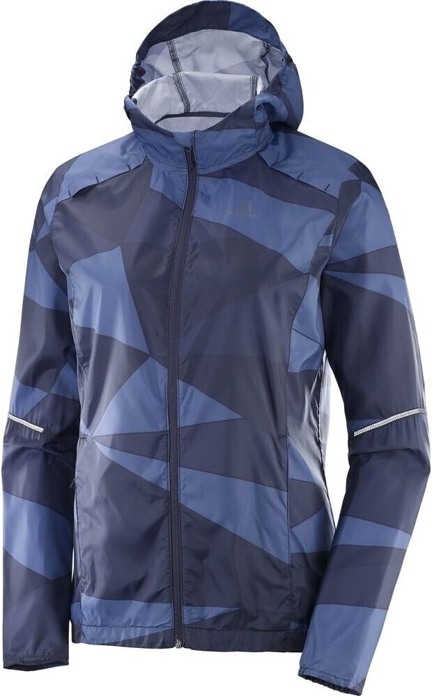 Salomon Women's Agile Wind Print Ultralight Windproof Aerobic Hoodies - Picture 5 of 5
