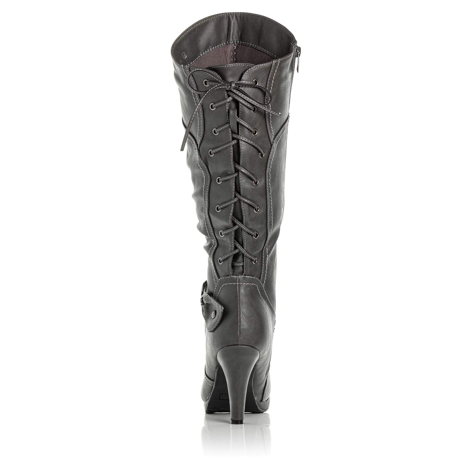 Bellmora Peggy Women's Knee High Vegan Leather Heeled Boots - Picture 12 of 12