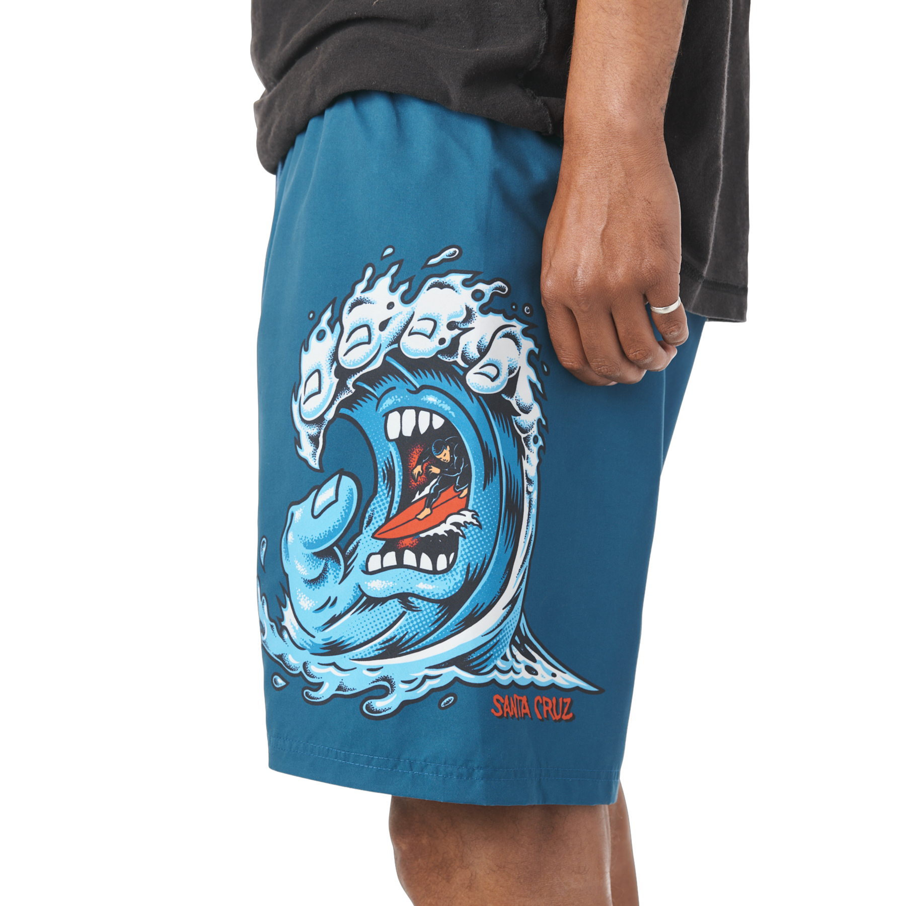 Мужские плавки SANTA CRUZ Pull On Boardshorts Плавательные шорты Screaming Wave морского синего цвета 7690₽