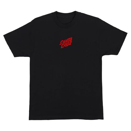 SANTA CRUZ Men’s Stranger Things S/S T-Shirt Screaming Lights Skate Shirt Black