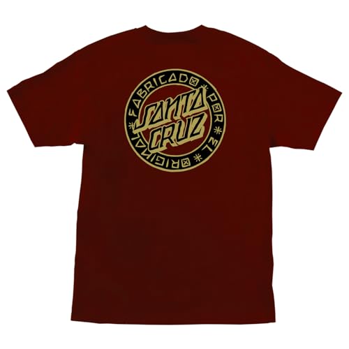 SANTA CRUZ Mens S/S T-Shirt Loco Dot Skate T-Shirt Burgundy