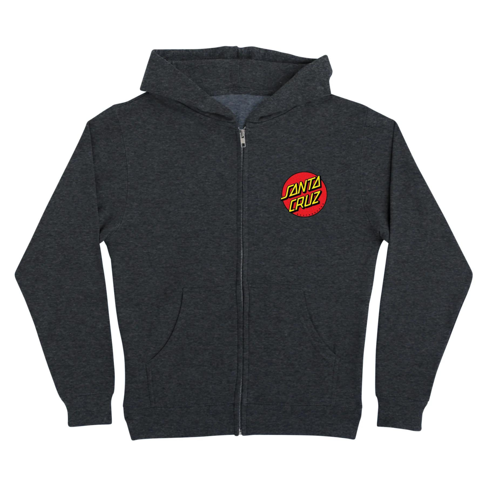 SANTA CRUZ Youth Zip Up Hooded Sweatshirt Classic Dot