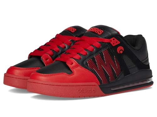 Osiris Mens Pixel Skate Shoes Black/Red/Gum