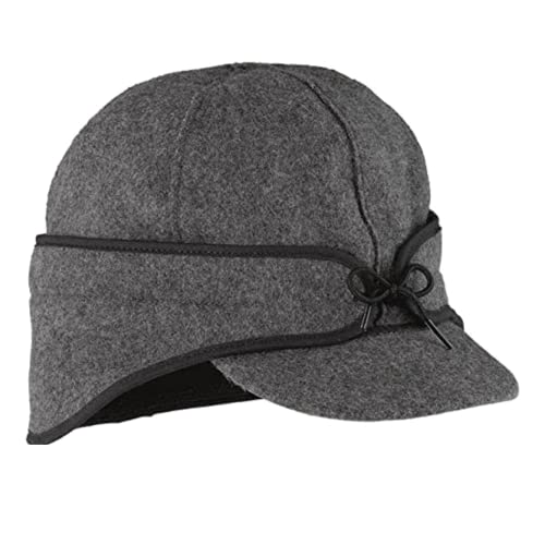 Stormy Kromer Rancher Cap Wool Hat with Fleece Earflap Charcoal Gray - Picture 4 of 6