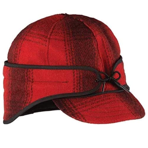 Stormy Kromer Rancher Cap Wool Hat with Fleece Earflap Red/Black Plaid - Picture 5 of 5