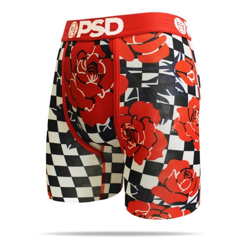 PSD Underwear Boxer Briefs Red Roses with Checkers eBay