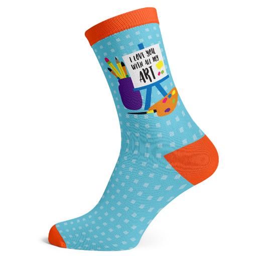 Sock Atomica Unisex Cotton Blend Socks - Love You With All My Art - Picture 3 of 3