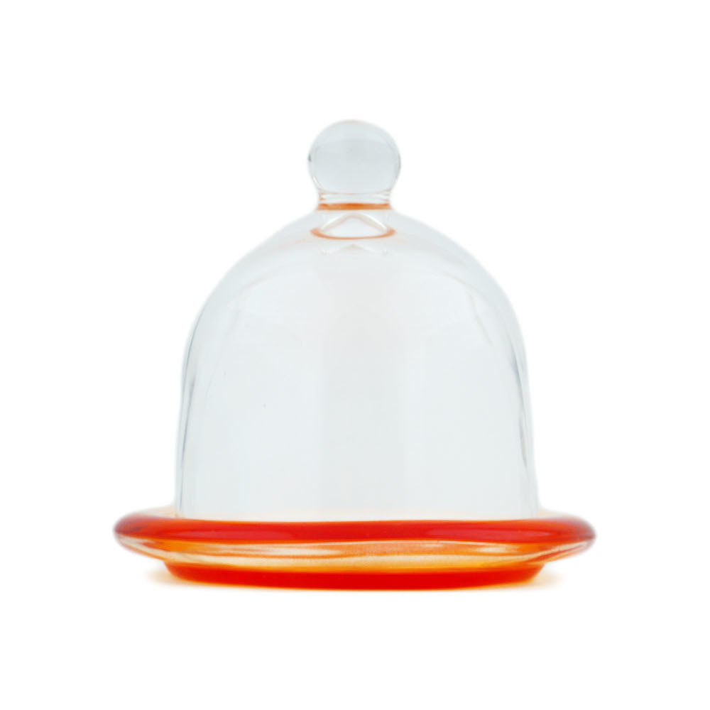 Polish Pottery Dish with Cover 4" Orange