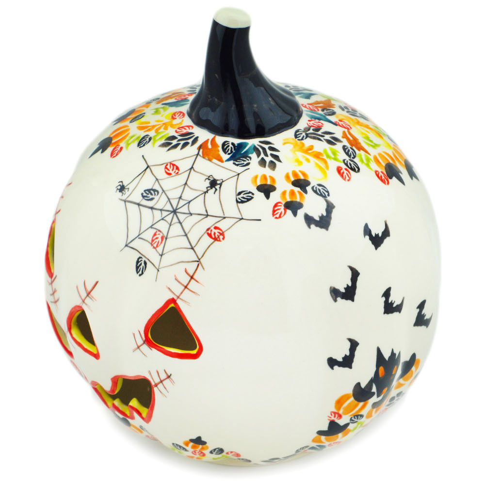 Polish Pottery Jack O Lantern Candle Holder 9