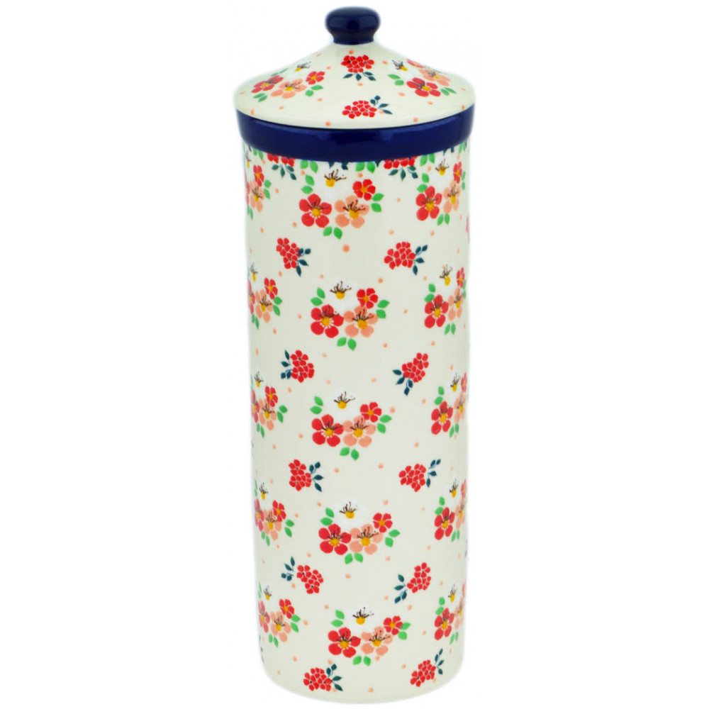 Polish Pottery spaghetti container Ceramika Artystyczna Pink Divinity UNIKAT