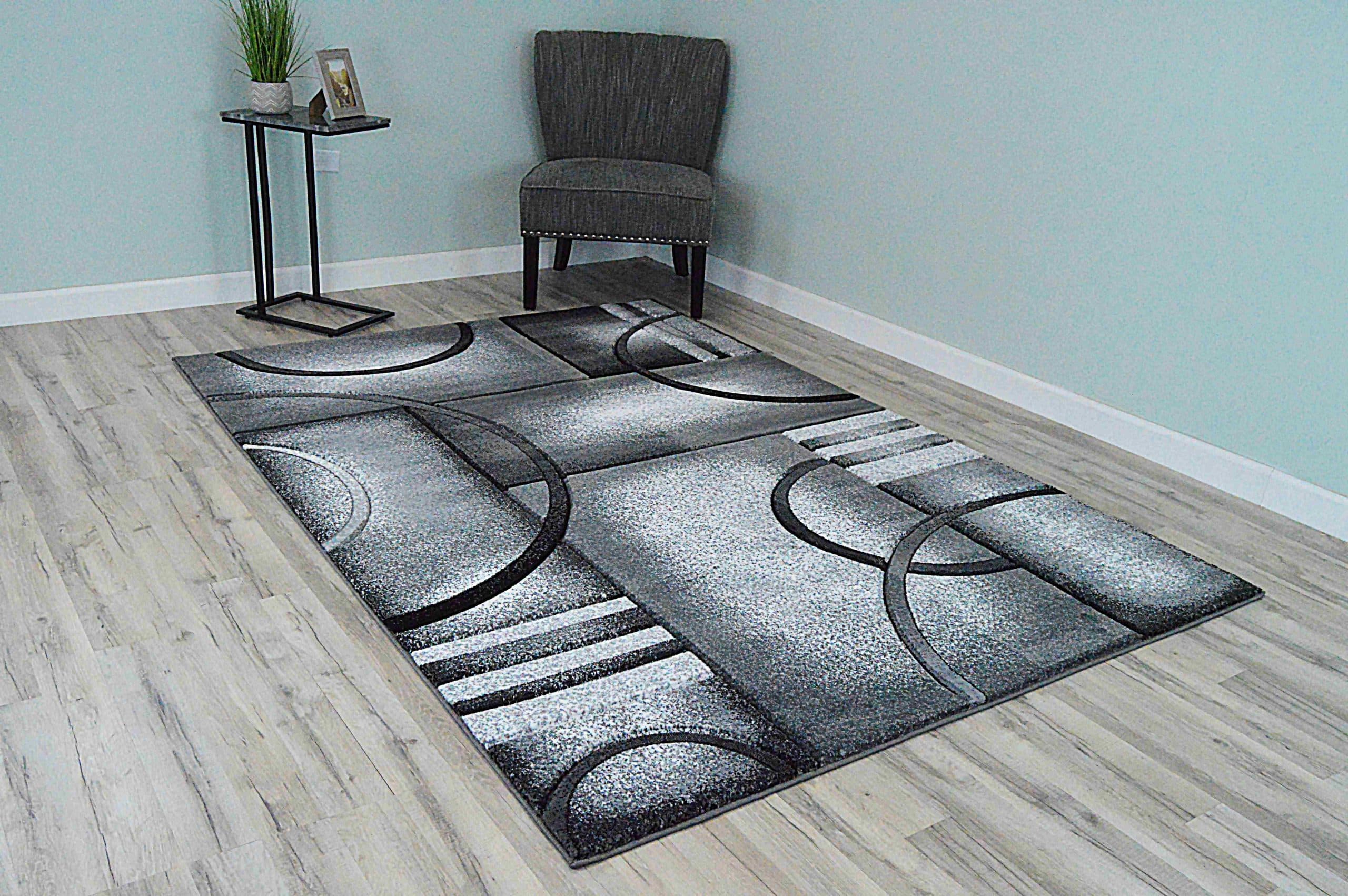 Premium Hand Carved Thick Plush Pile Modern Abstract Contemporary Geometric Rug - Picture 4 of 4