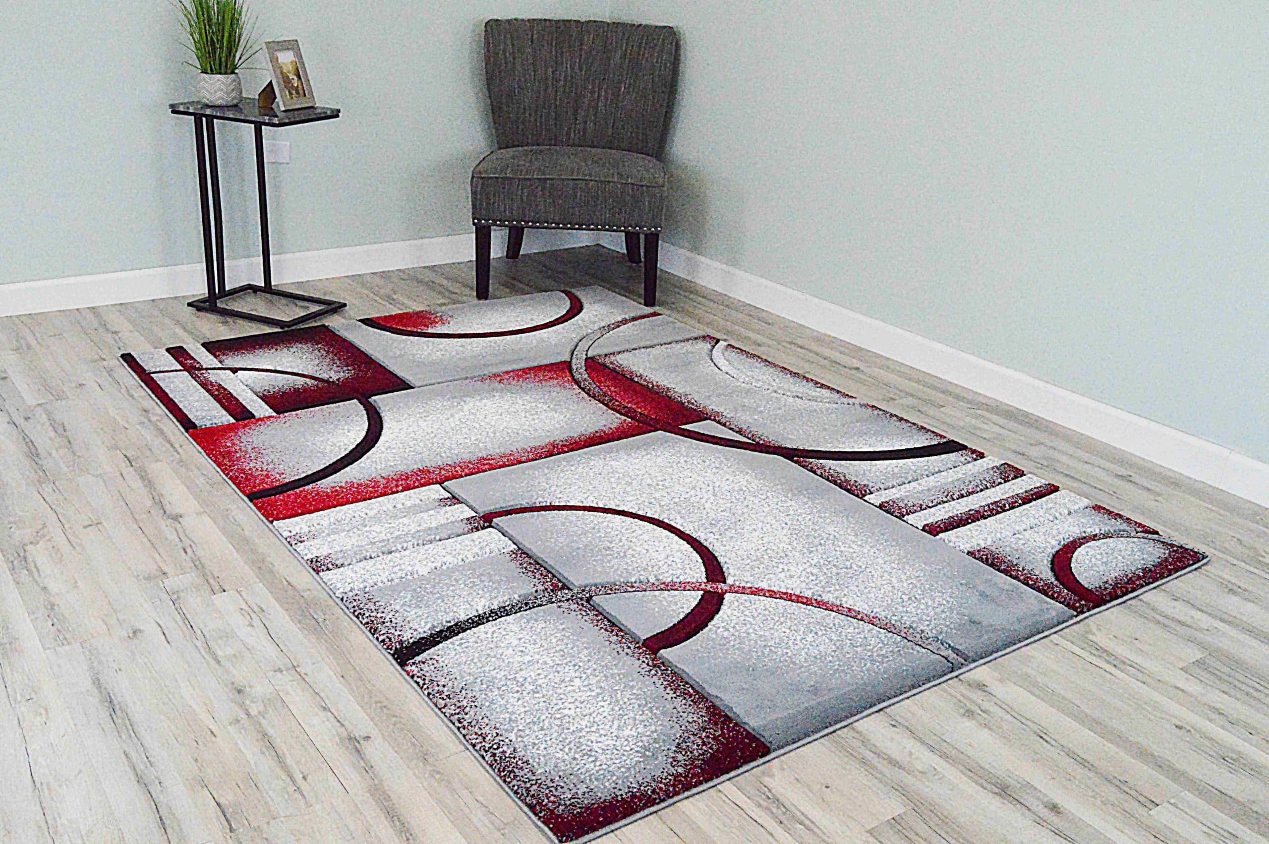 Premium Hand Carved Thick Plush Pile Modern Abstract Contemporary Geometric Rug - Picture 2 of 4