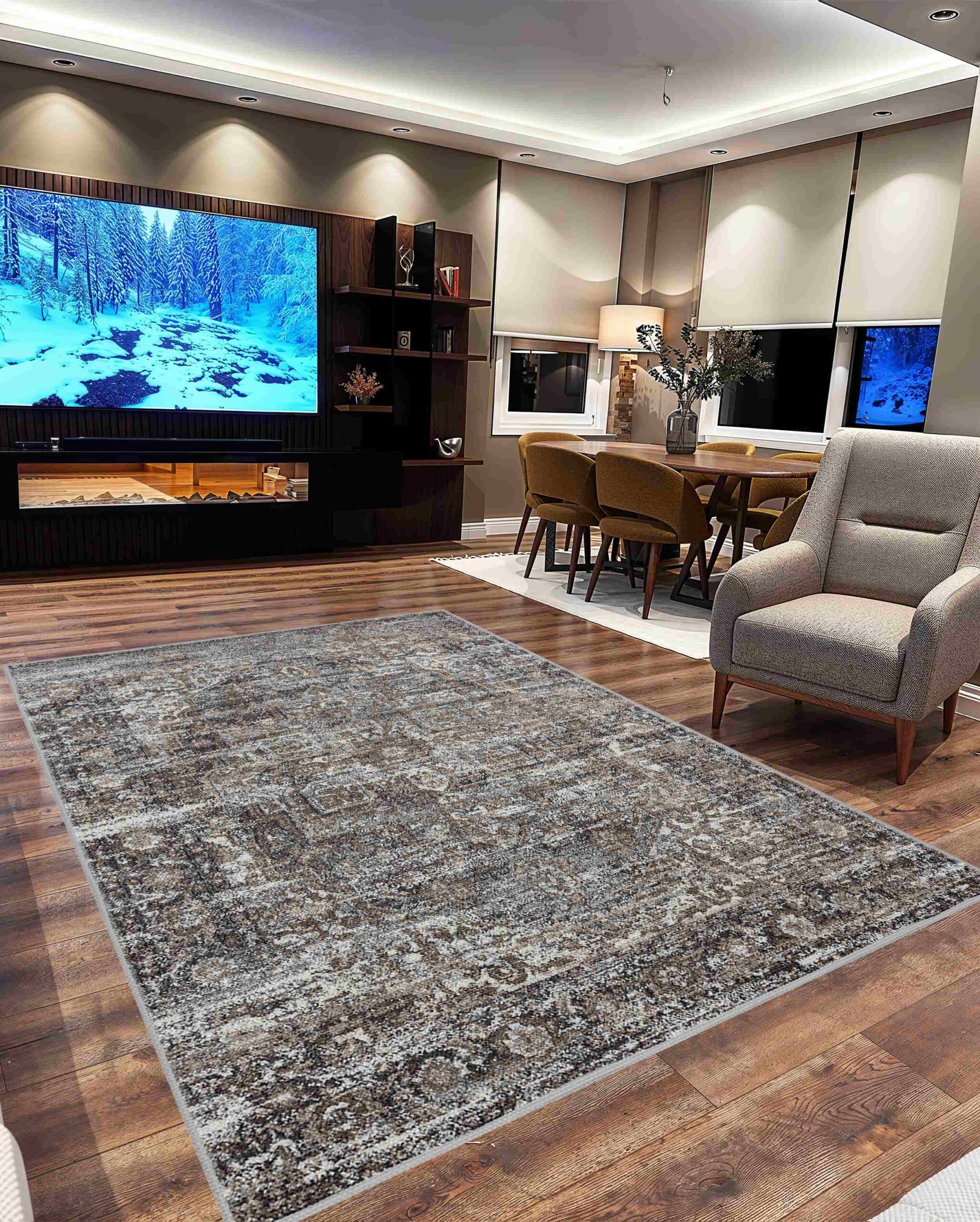 Aurora Abstract Modern Area Rug Indoor for Living Room Bedroom 9912 - Picture 14 of 18