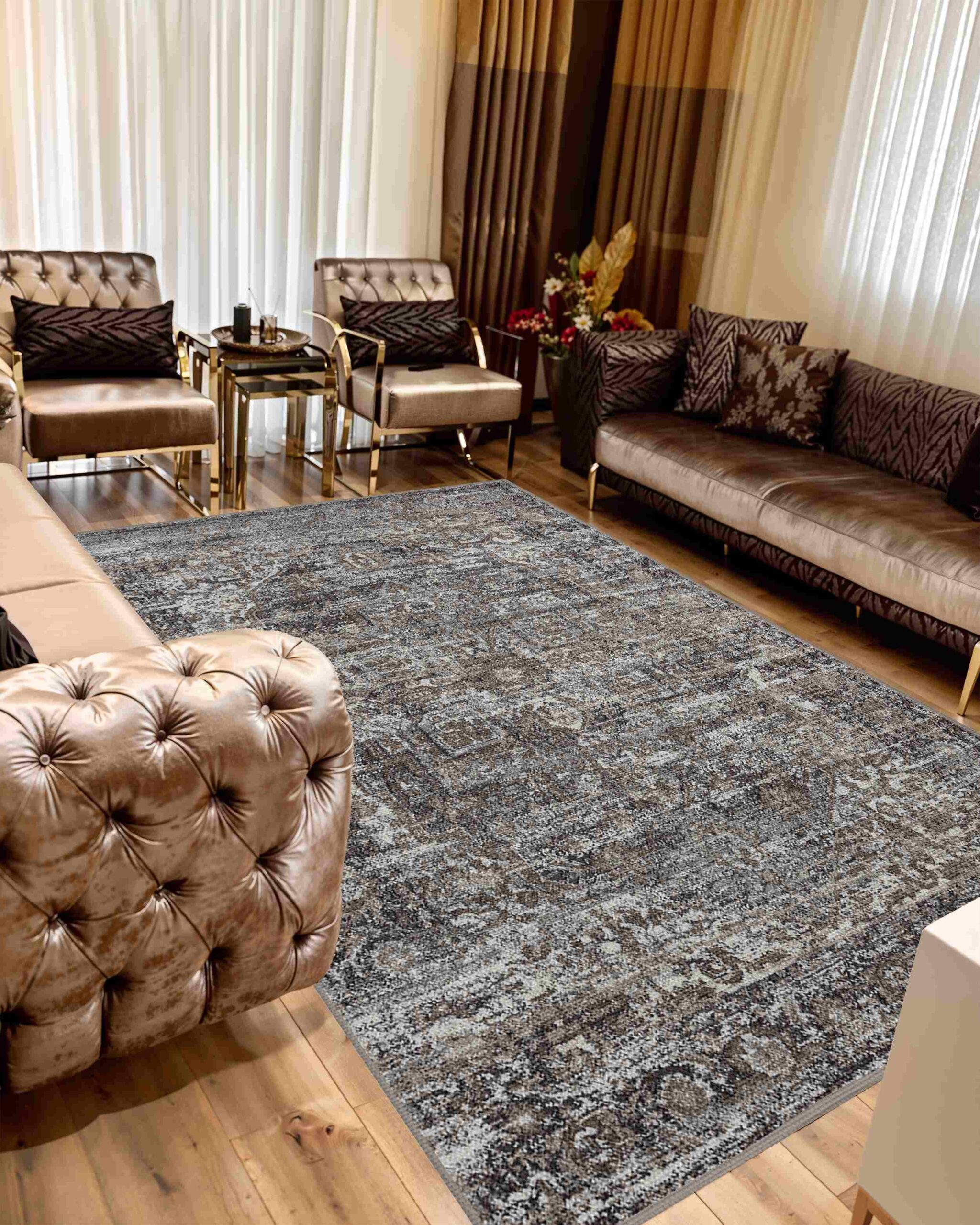Aurora Abstract Modern Area Rug Indoor for Living Room Bedroom 9912 - Picture 12 of 18