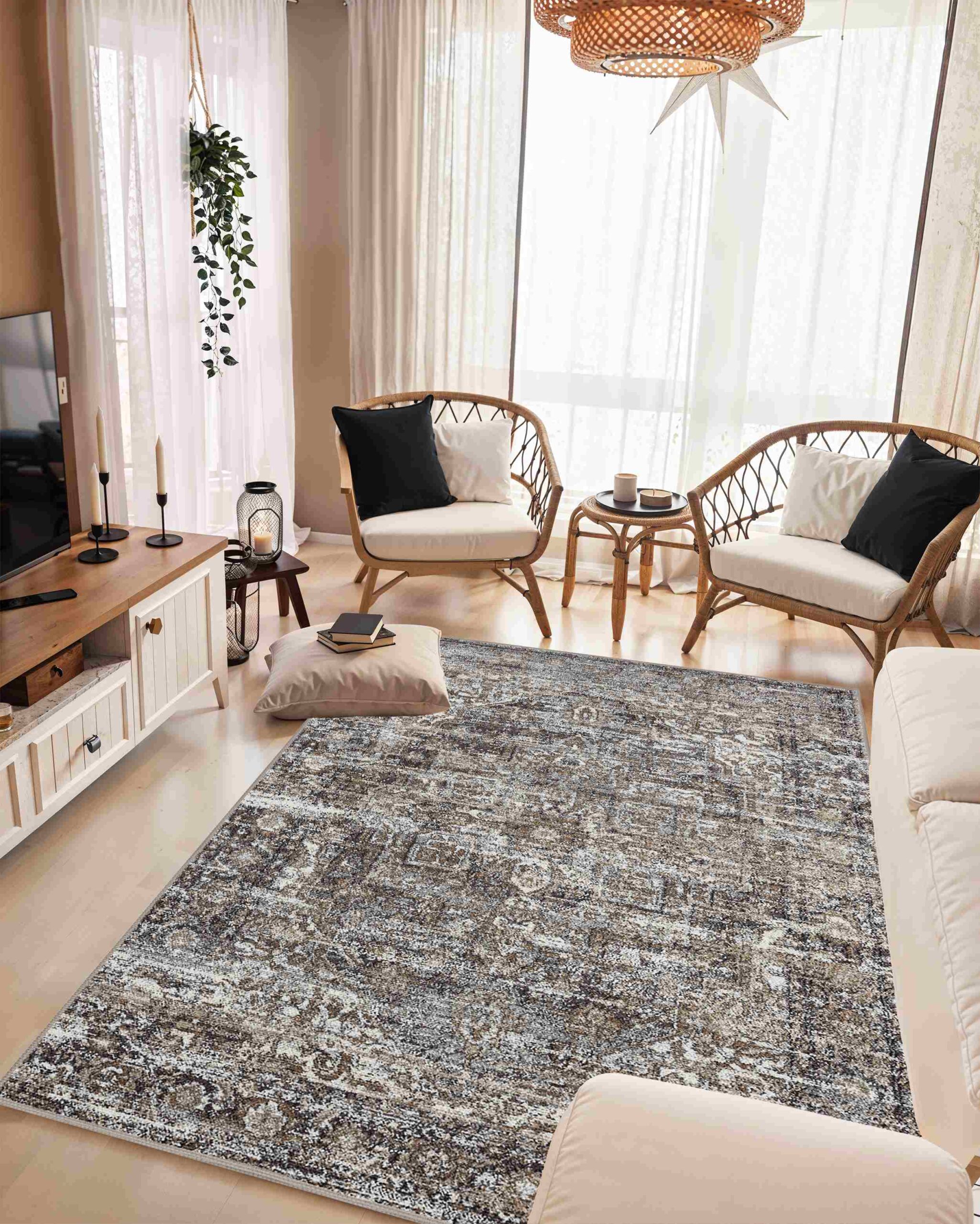 Aurora Abstract Modern Area Rug Indoor for Living Room Bedroom 9912 - Picture 10 of 18
