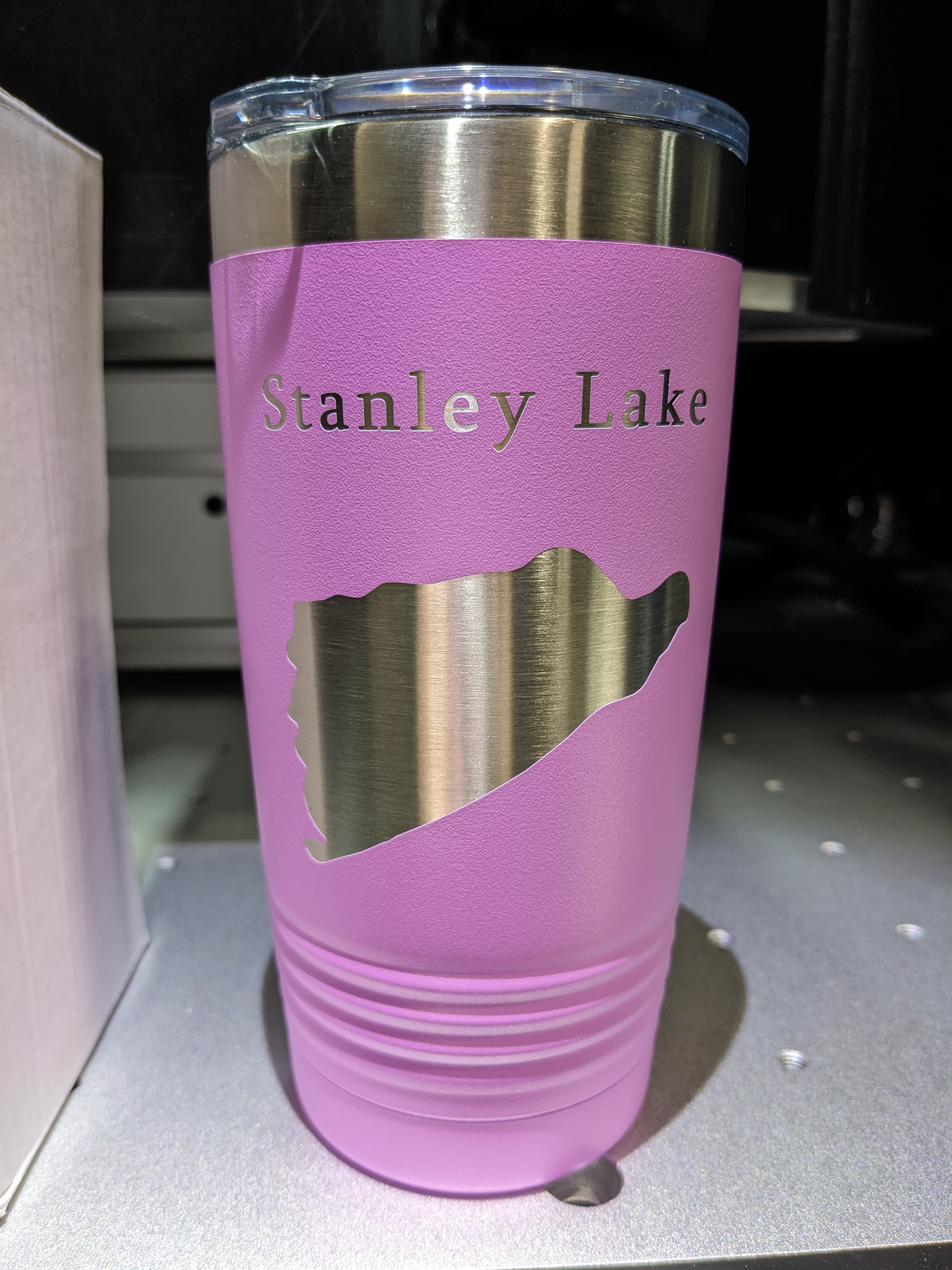 Stanley Lake Map Tumbler Travel Mug Insulated Laser Etched Coffee Cup Idaho 20oz - Picture 22 of 24