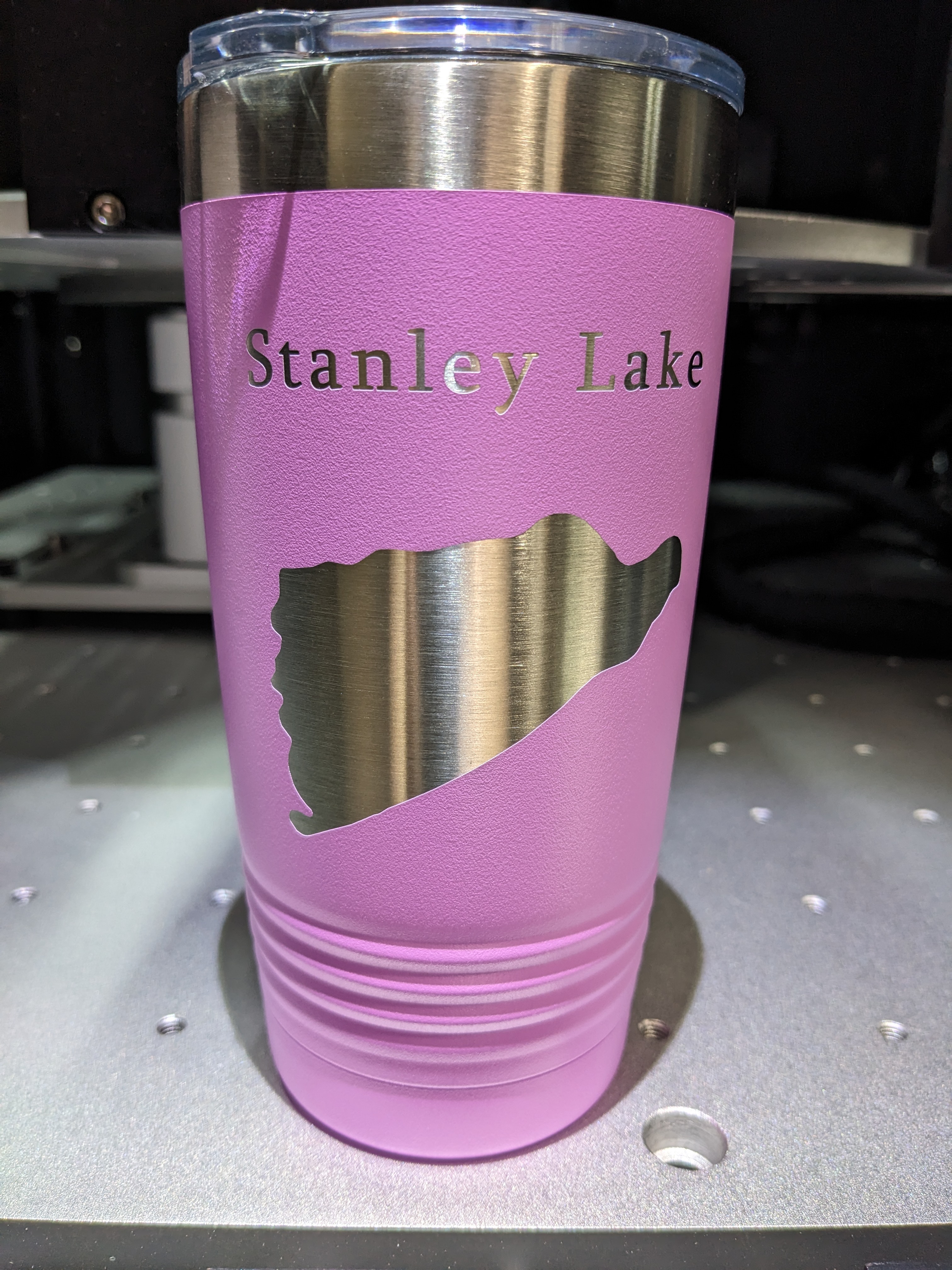 Stanley Lake Map Tumbler Travel Mug Insulated Laser Etched Coffee Cup Idaho 20oz - Picture 18 of 24