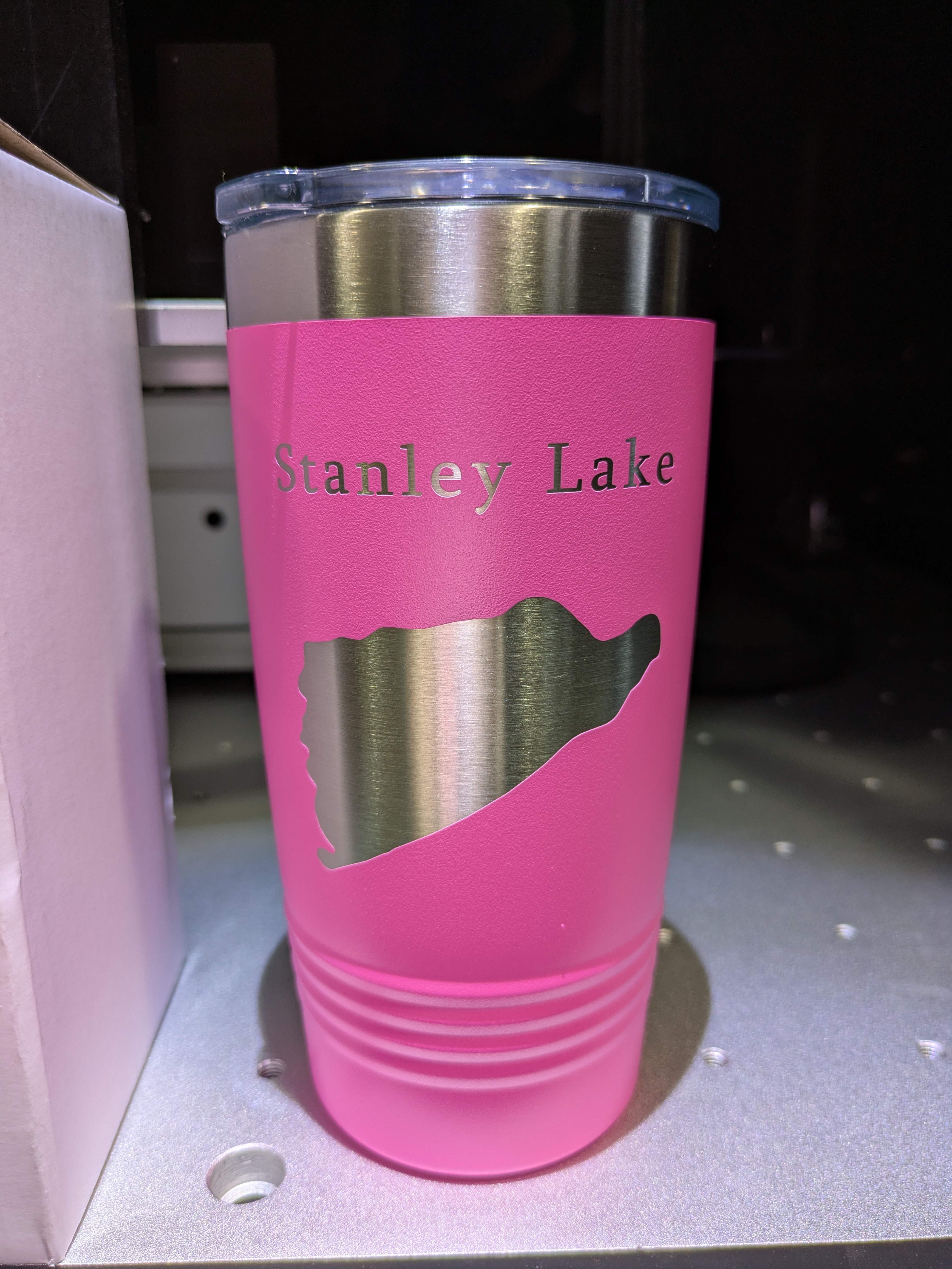 Stanley Lake Map Tumbler Travel Mug Insulated Laser Etched Coffee Cup Idaho 20oz - Picture 4 of 24