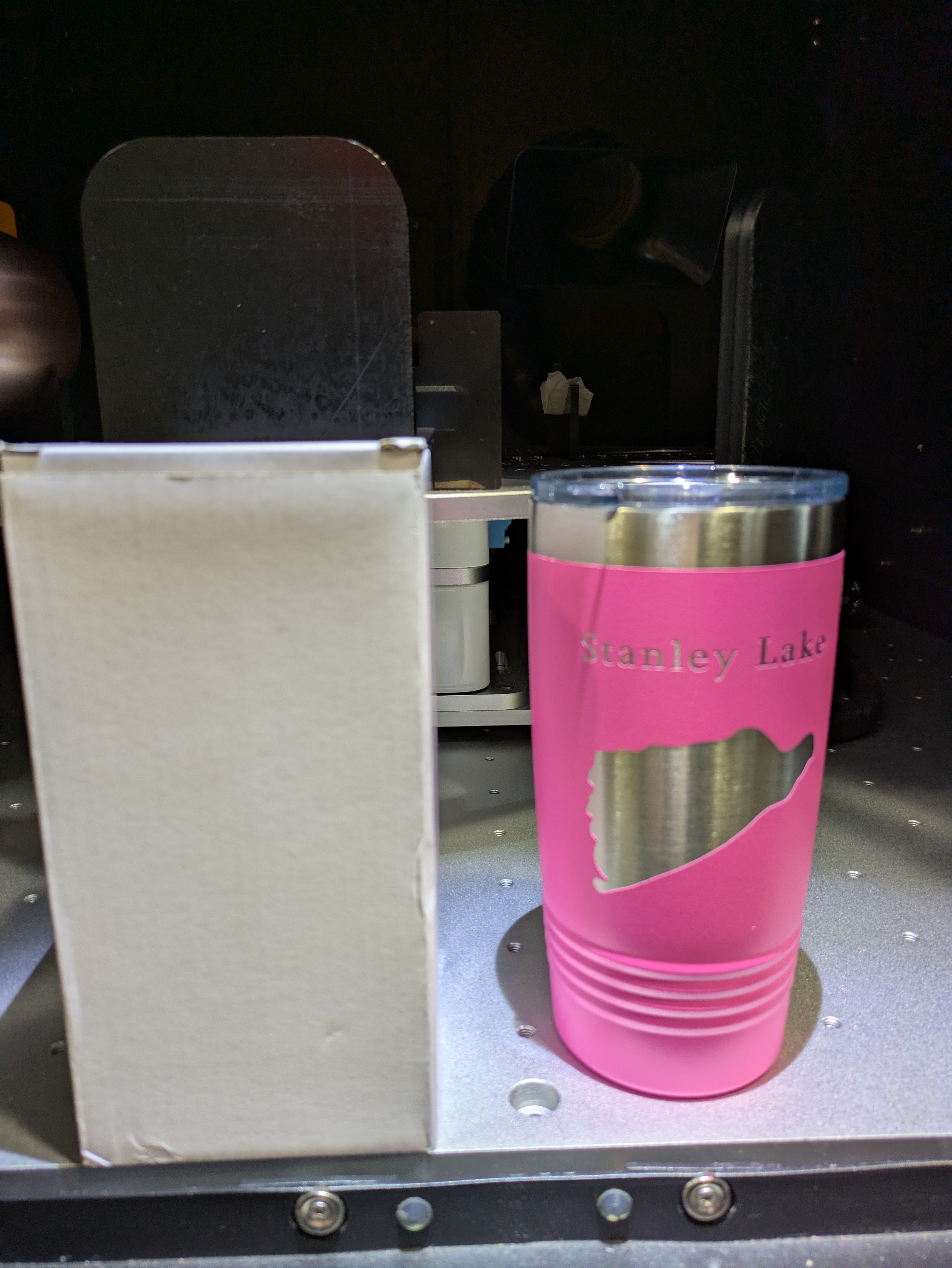 Stanley Lake Map Tumbler Travel Mug Insulated Laser Etched Coffee Cup Idaho 20oz - Picture 5 of 24