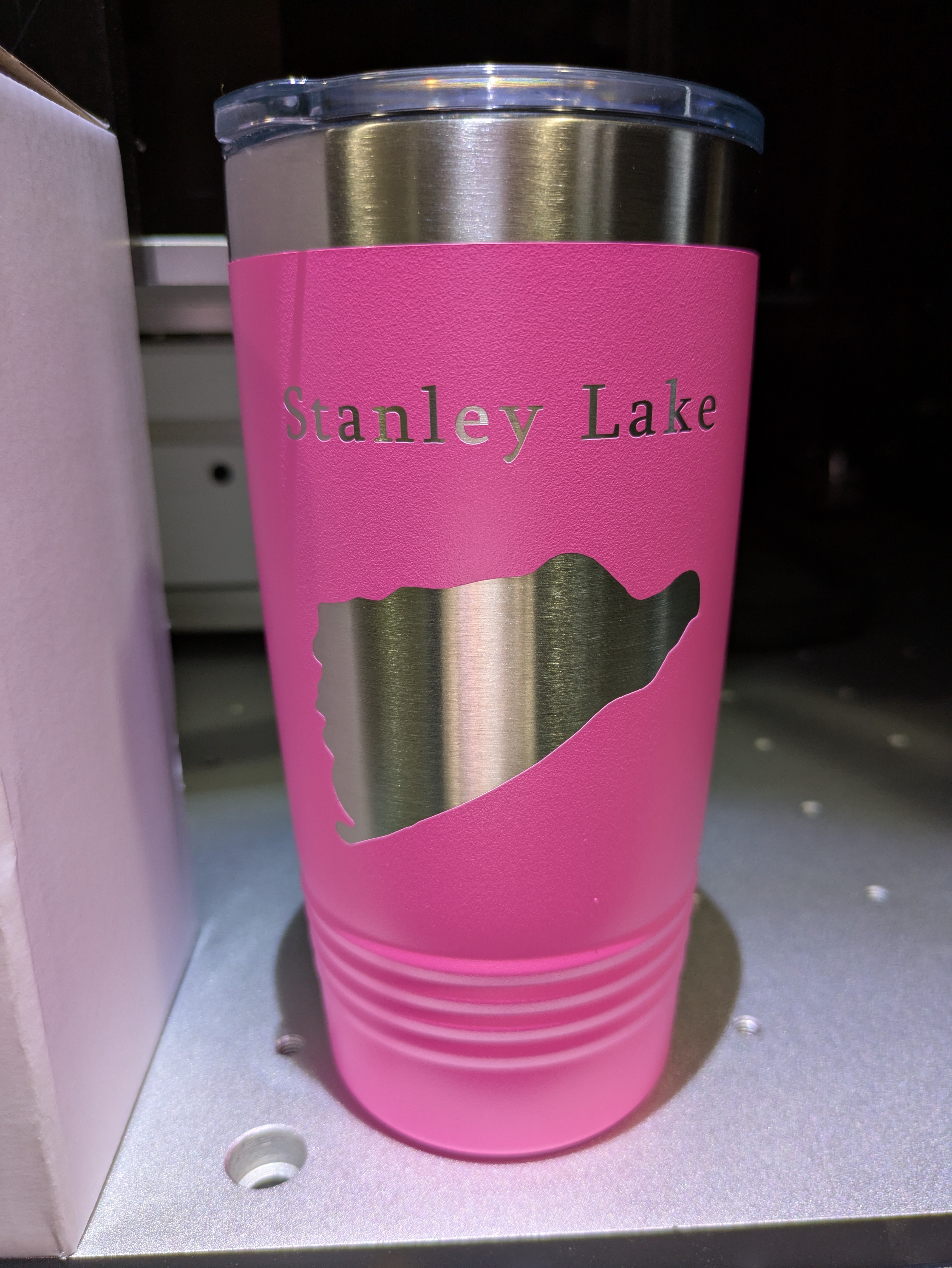 Stanley Lake Map Tumbler Travel Mug Insulated Laser Etched Coffee Cup Idaho 20oz - Picture 9 of 24