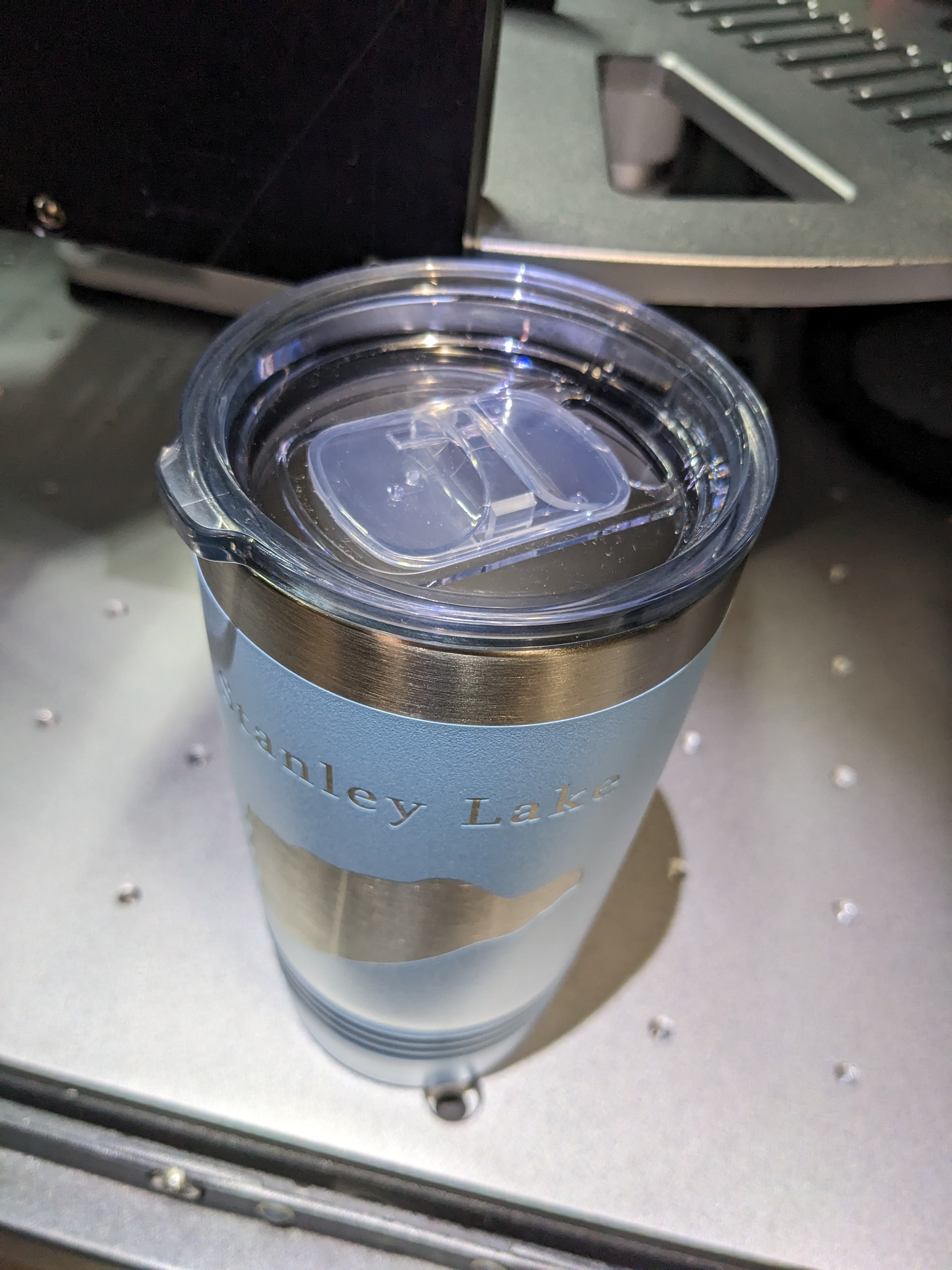 Stanley Lake Map Tumbler Travel Mug Insulated Laser Etched Coffee Cup Idaho 20oz - Picture 12 of 24