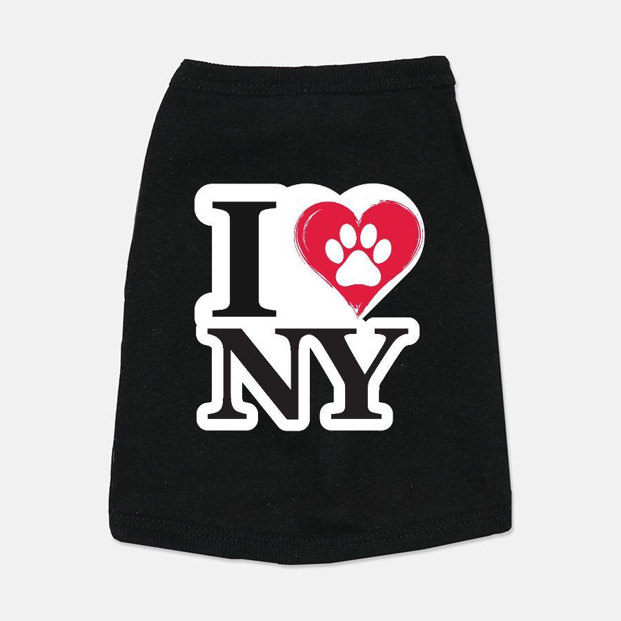 I Love NY Paw in Heart Pet Tank - Picture 3 of 6