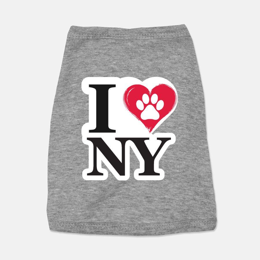 I Love NY Paw in Heart Pet Tank - Picture 4 of 6