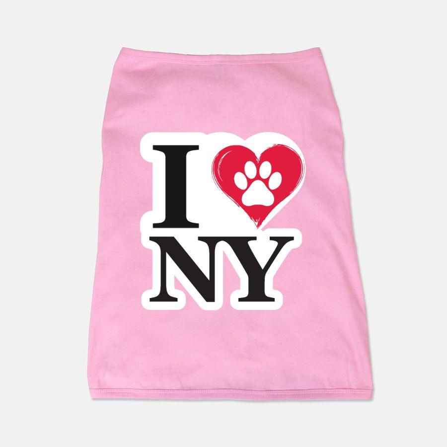 I Love NY Paw in Heart Pet Tank - Picture 5 of 6