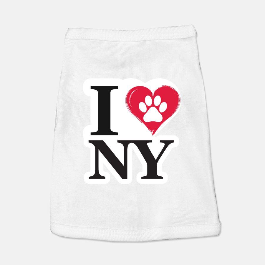 I Love NY Paw in Heart Pet Tank - Picture 6 of 6