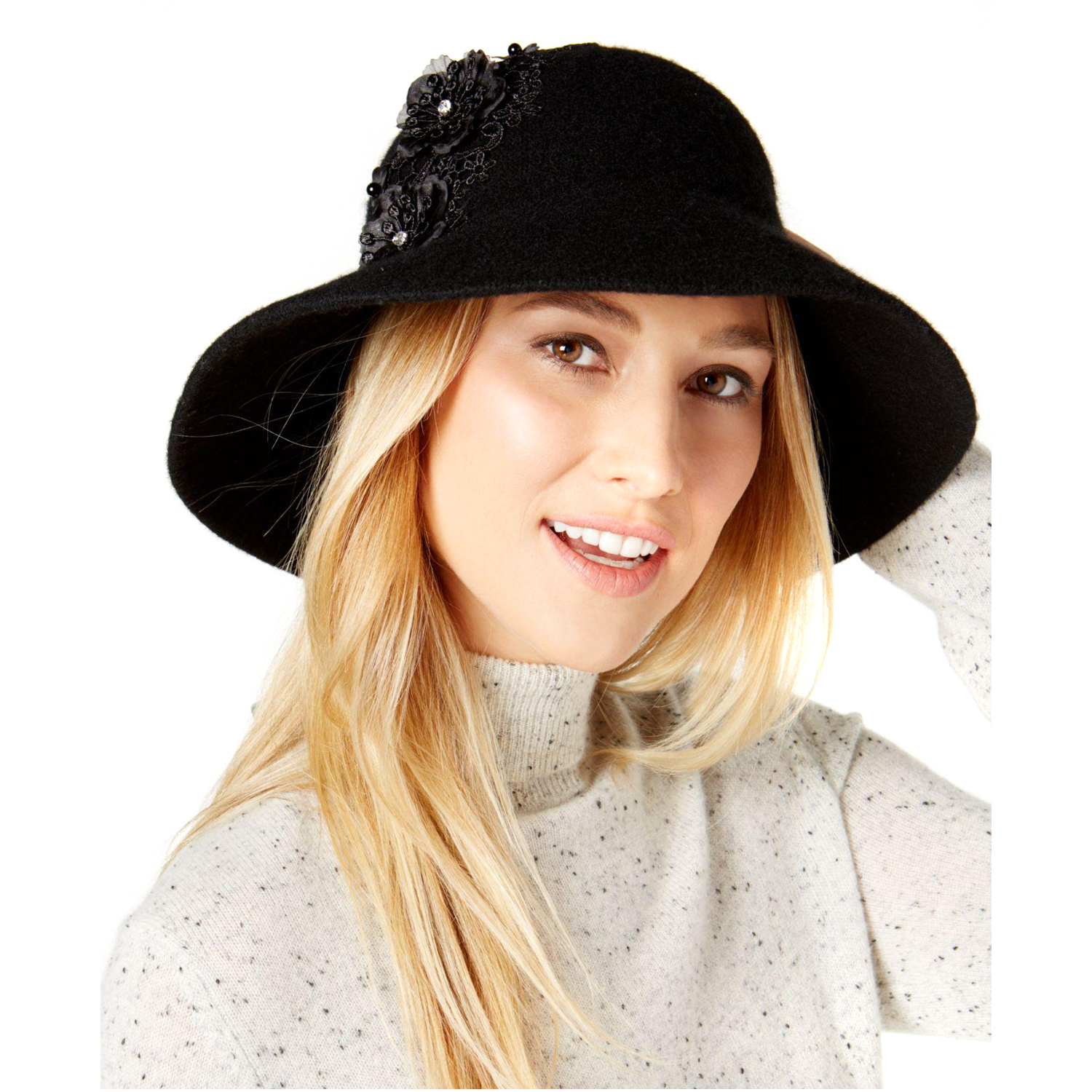August hat company black wool floppy hat OS August Hat Company main image 2