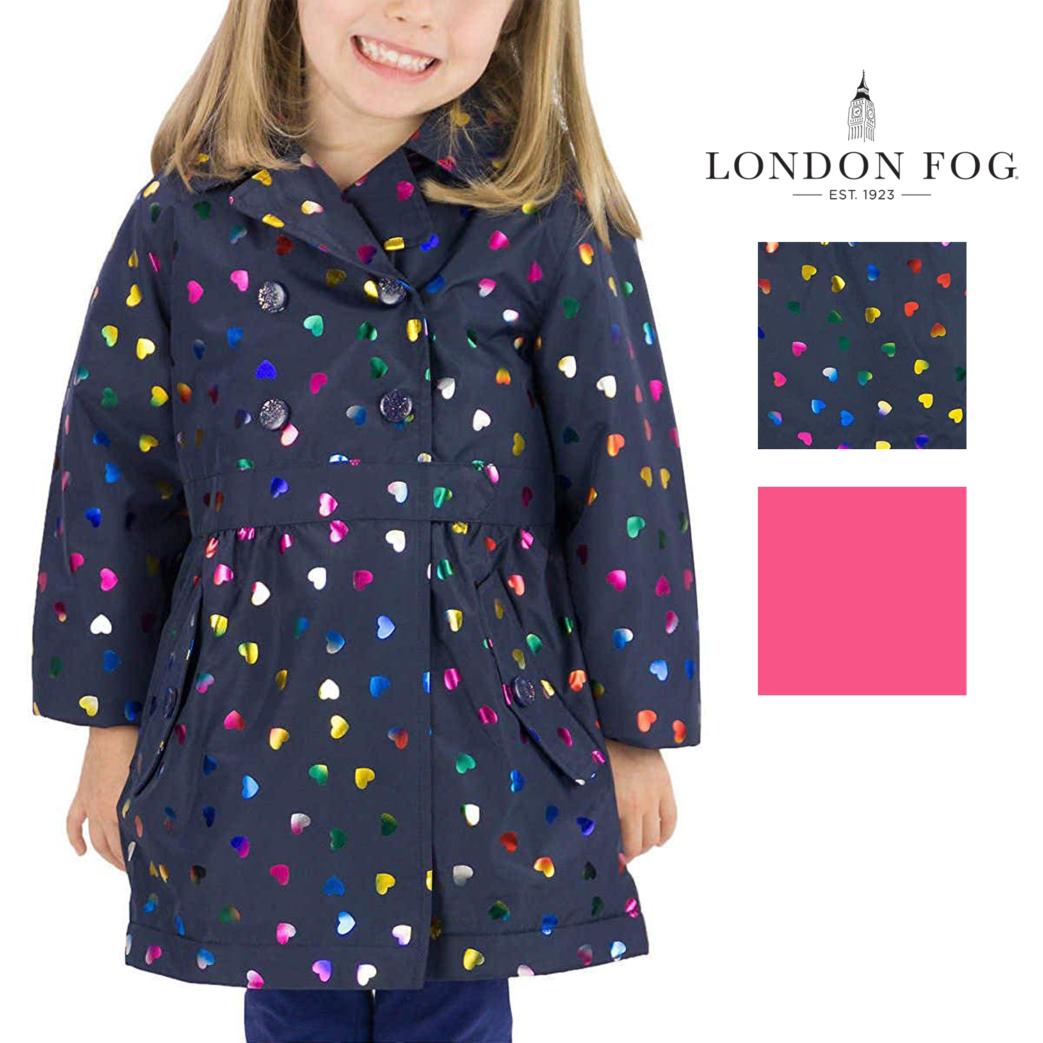 London Fog Baby Girls Quilted Midweight Jacket with Snap Closure