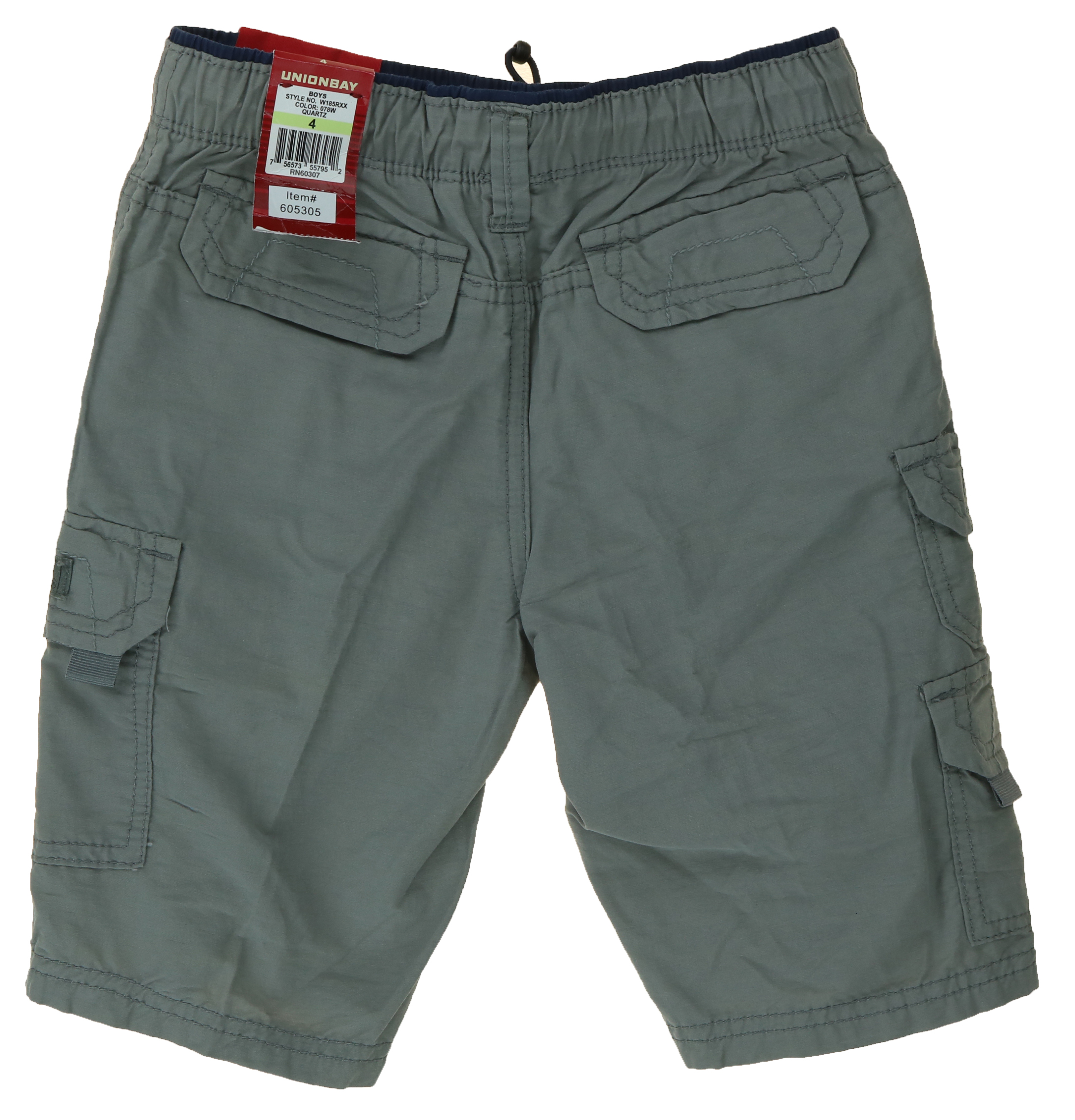 Elastic Waistband FREE SHIP UNIONBAY Lightweight Pull-On Cargo Shorts for Boys