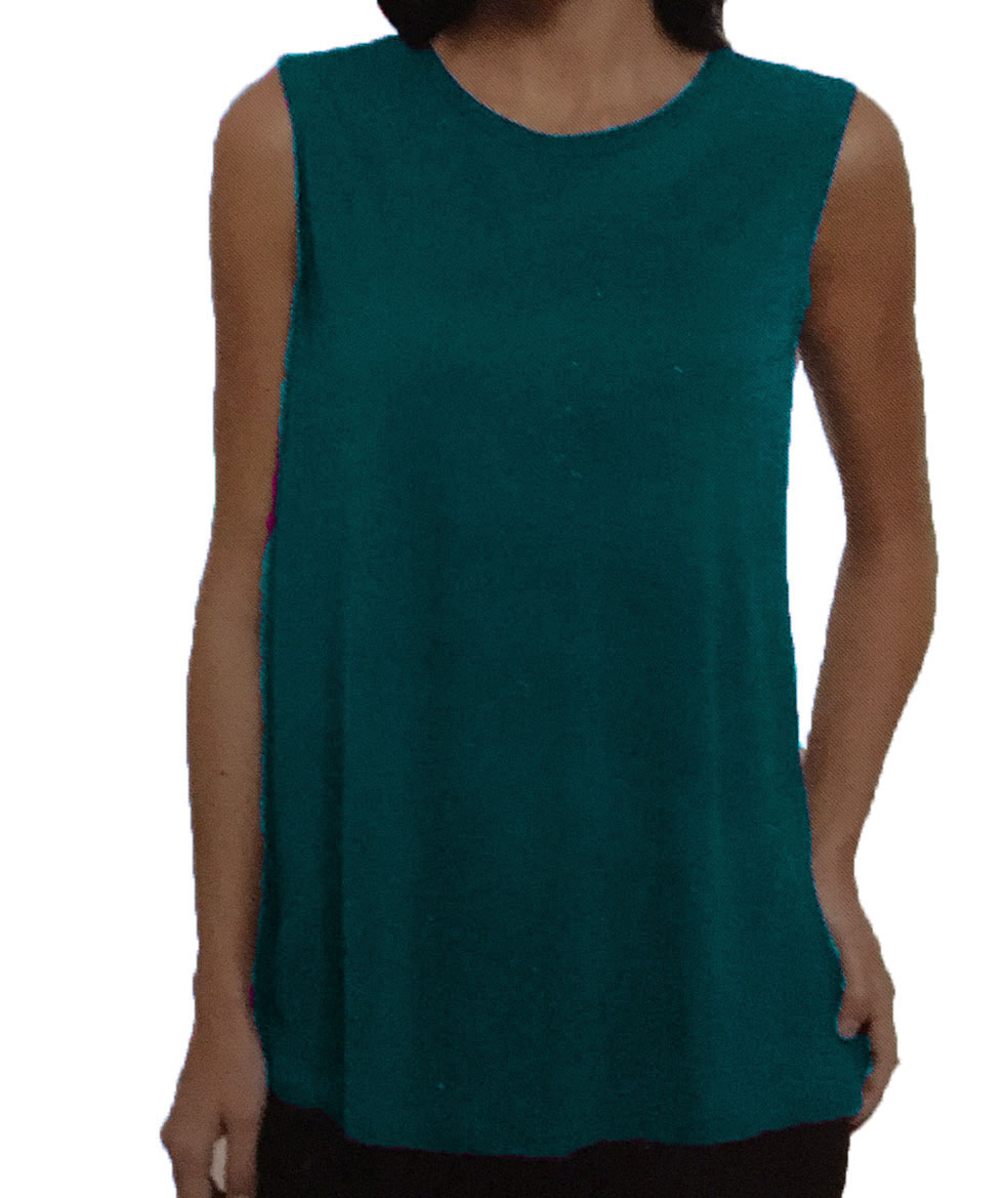 Ellen Tracy Sleeveless Knit Tank Top Blouse with Back Overlay, Shirt eBay