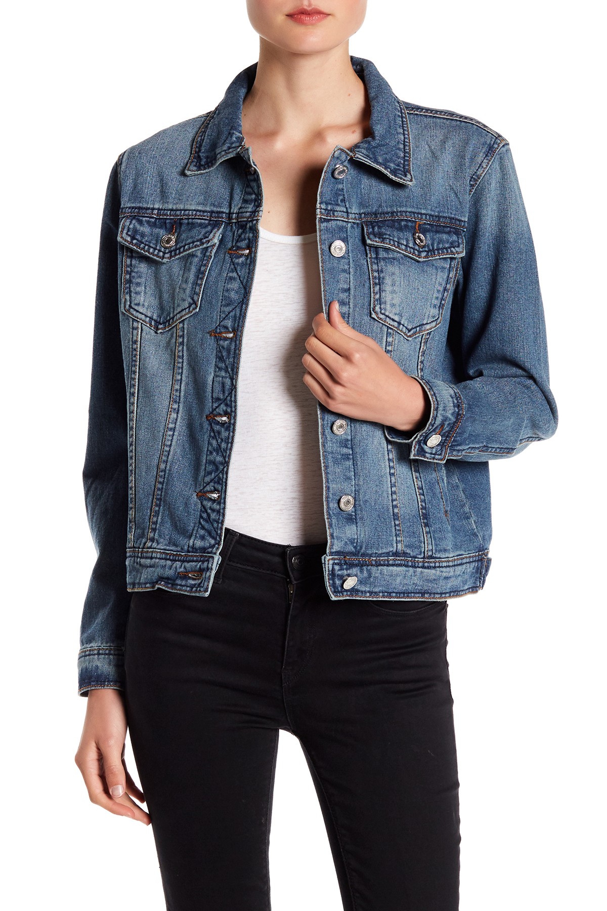lace up denim jacket