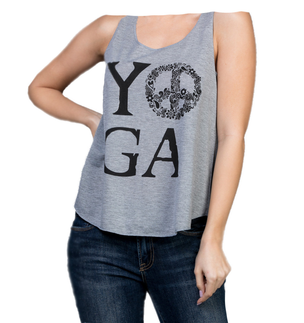 LA Soul Womens Novelty Graphic Printed Racer Back Yoga Tank Top - Picture 12 of 31