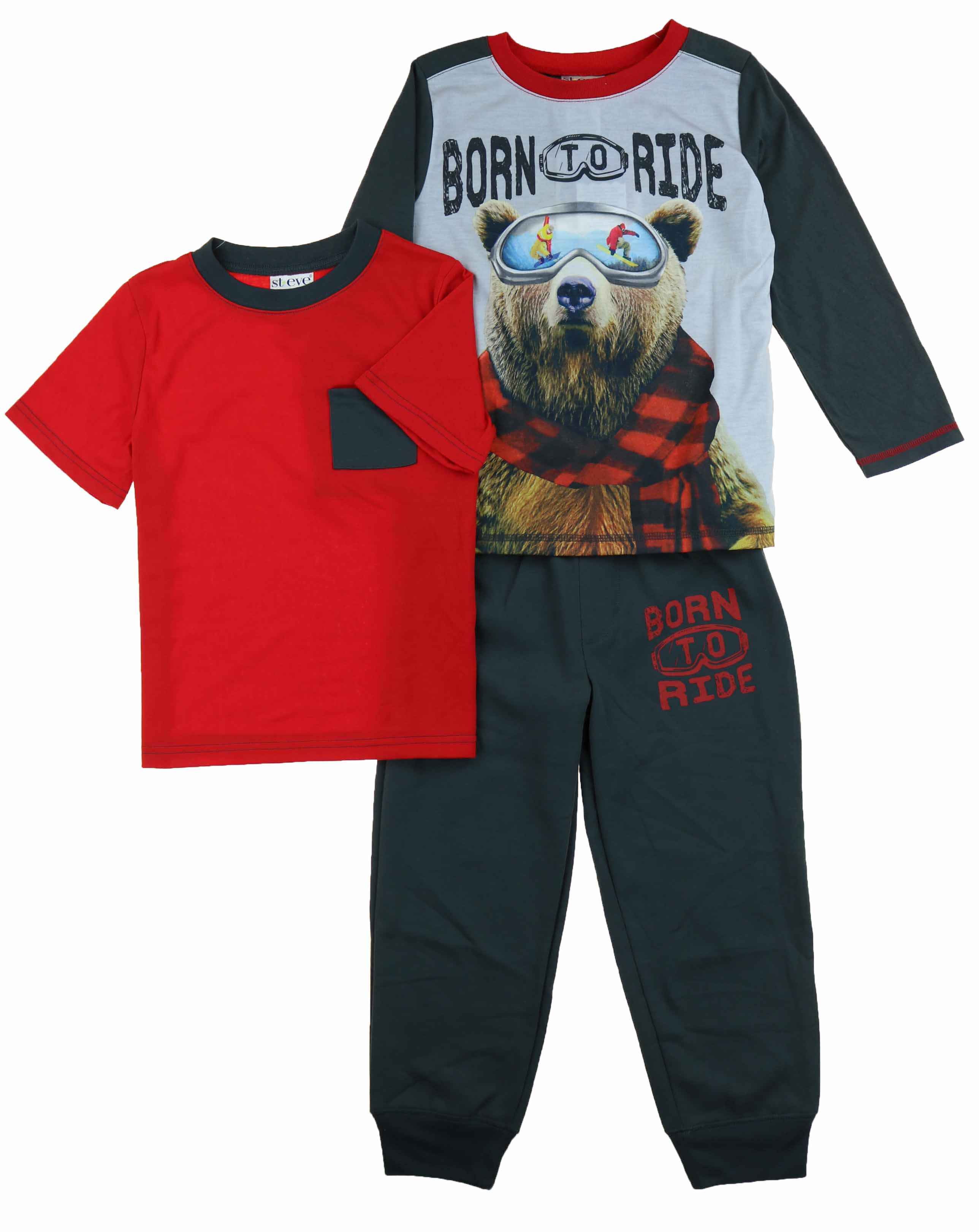 Free Shipping St Eve Boys 3pc Sleep Set Pajama SZ 6 NWT