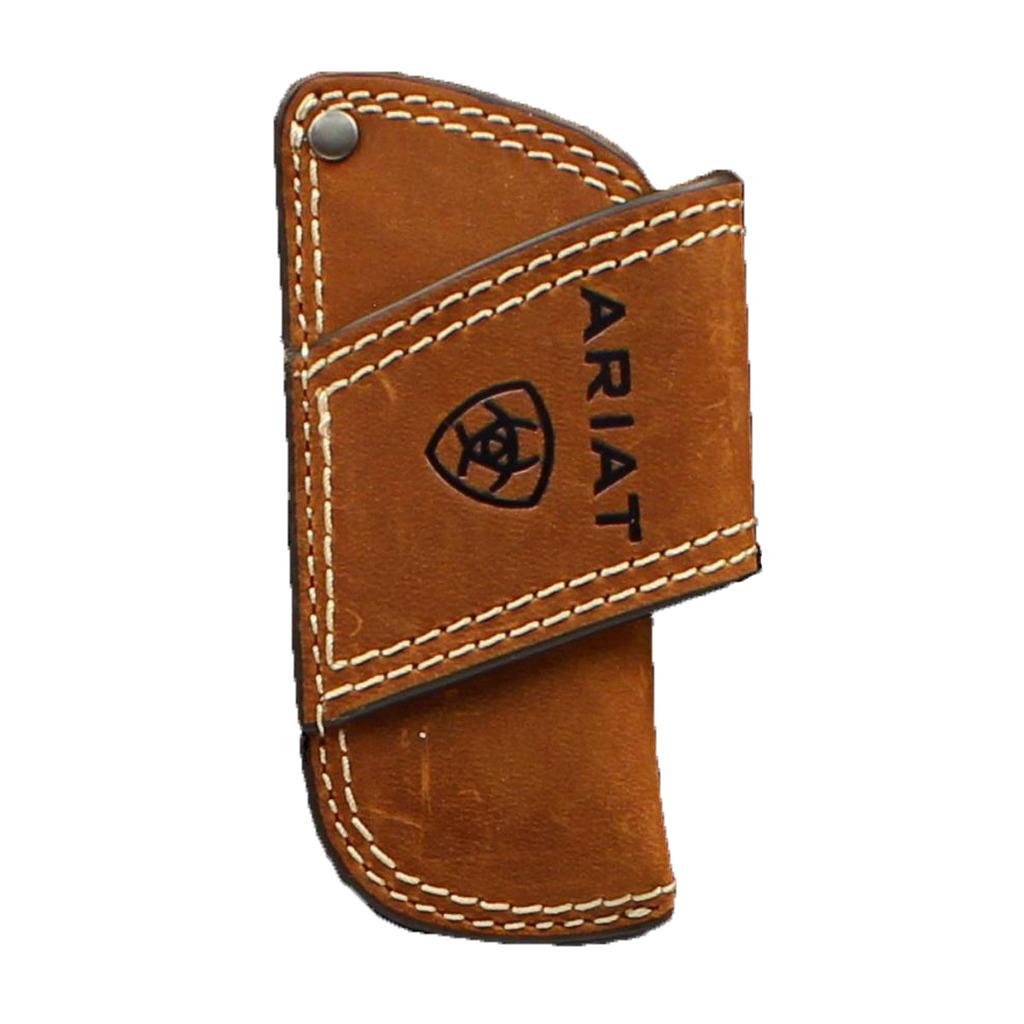 Ariat Embossed Logo Leather Belt Knife Sheath (Medium Brown
