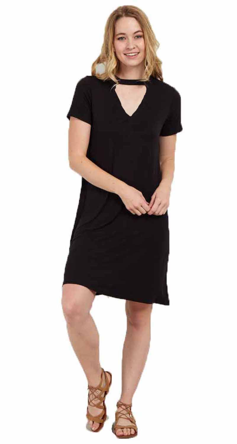Ingear Womens Choker Neck Cutout Swim Coverup Dress - Picture 3 of 5