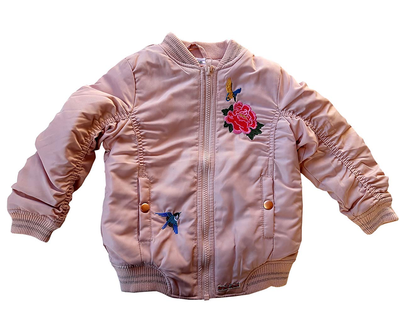 Hudson Kids Girls 3 Piece Set With Puffer Jacket Top And Jeans, Rose Bluebird - Picture 8 of 16